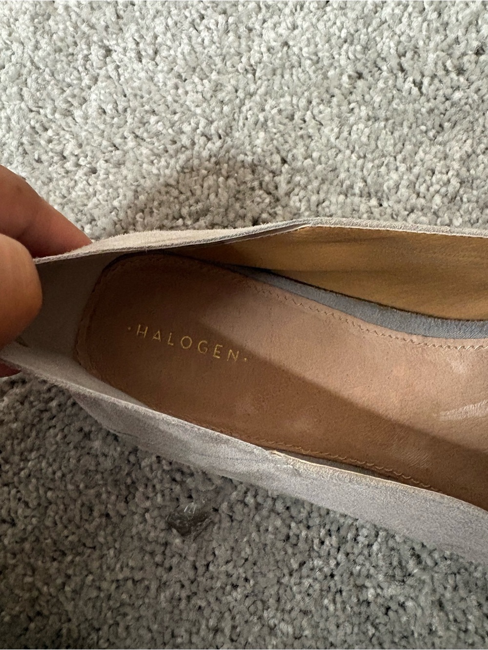 Halogen Light Gray Suede Slip-On Loafers - Picture 3 of 4